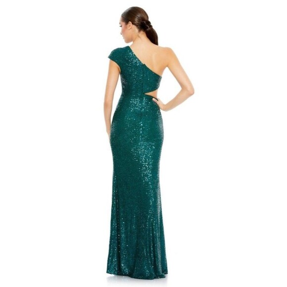 Ieena for Mac Duggal 42022 Cutout Waist One Shoulder Dress Size 4 New MSRP $398 - Picture 2 of 11